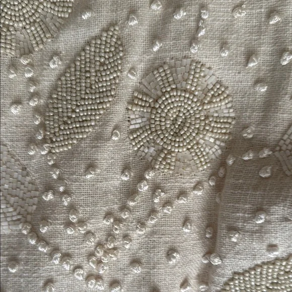 Cream Lace Blazer Open Front 3/4 Sleeves - Picture 3 of 8